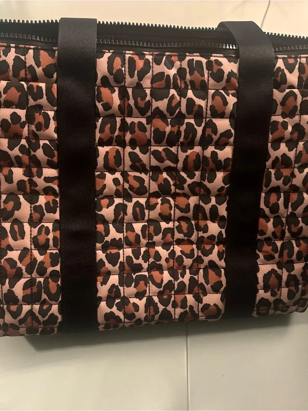 kate spade Quilted Leopard Print Duffel Bag - Brown/Black